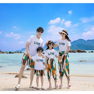 Áo Thun Cho Gia Đình Cotton 100% Chữ Love T32