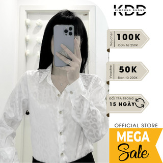Áo sơ mi cổ Đức lụa tằm gấm báo KDD phom suông chất liệu lụa tằm thời trang cao cấp hàng thiết kế D07