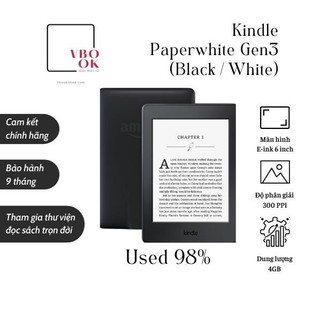 Máy đọc sách kindle paperwhite 3/4/5, kindle ppw 3/4/5 chính hãng amazon thị trường mỹ hàng used đẹp 95%