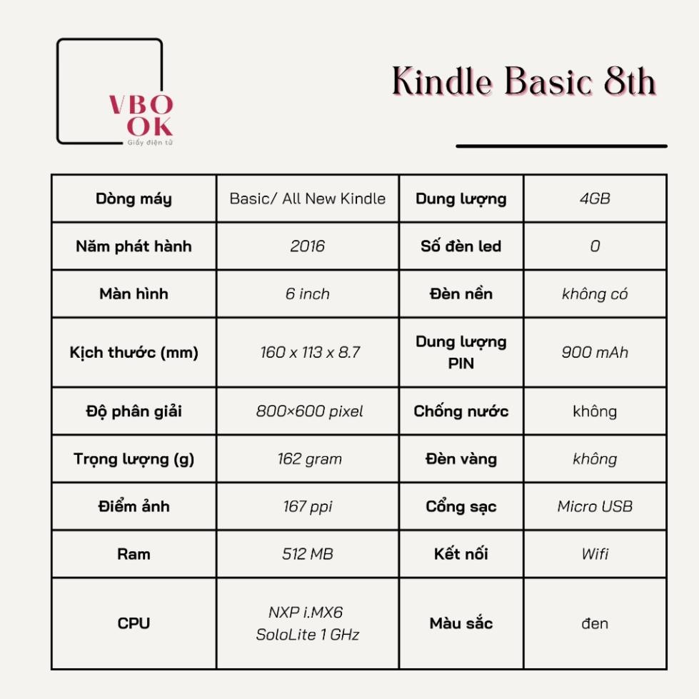 Máy đọc sách Kindle Basic - không đèn nền - Chính hãng Amazon | BigBuy360 - bigbuy360.vn