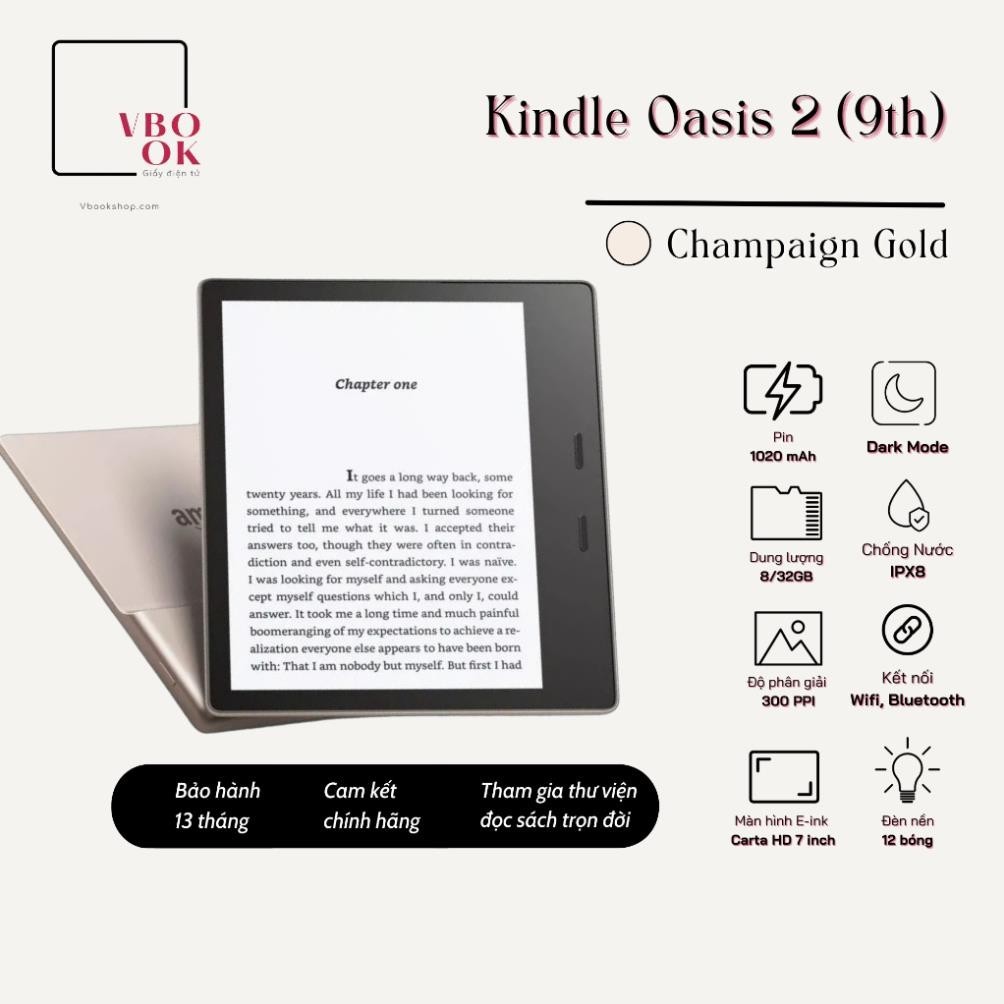 Máy đọc sách Kindle Oasis 2 - 8GB/ 32GB - Chính hãng Amazon | BigBuy360 - bigbuy360.vn