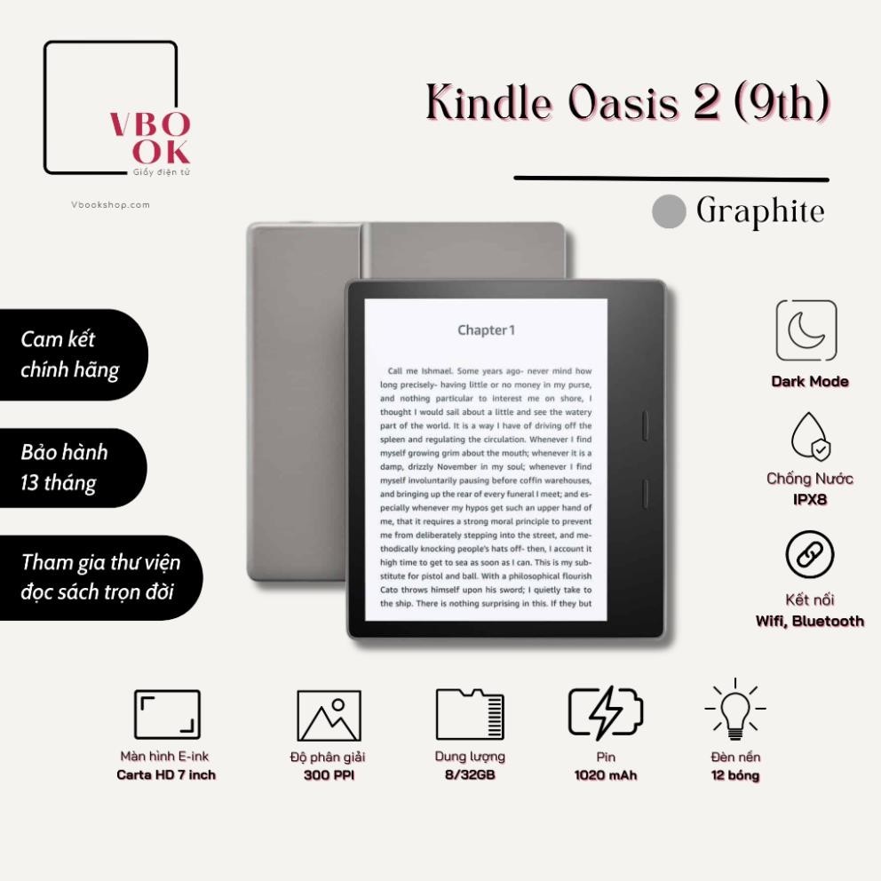 Máy đọc sách Kindle Oasis 2 - 8GB/ 32GB - Chính hãng Amazon | BigBuy360 - bigbuy360.vn