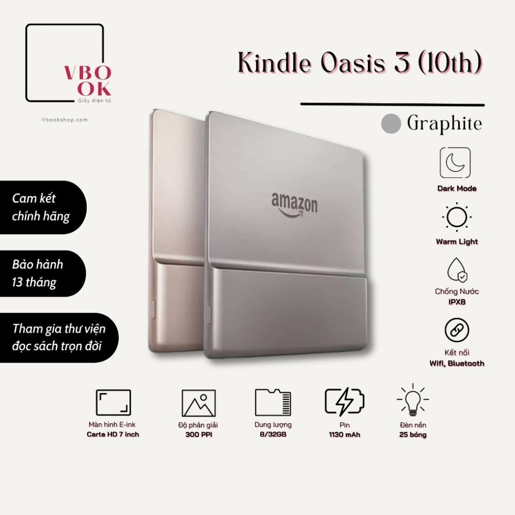 Máy đọc sách Kindle Oasis 3 - 8GB/32GB - Chính hãng Amazon
