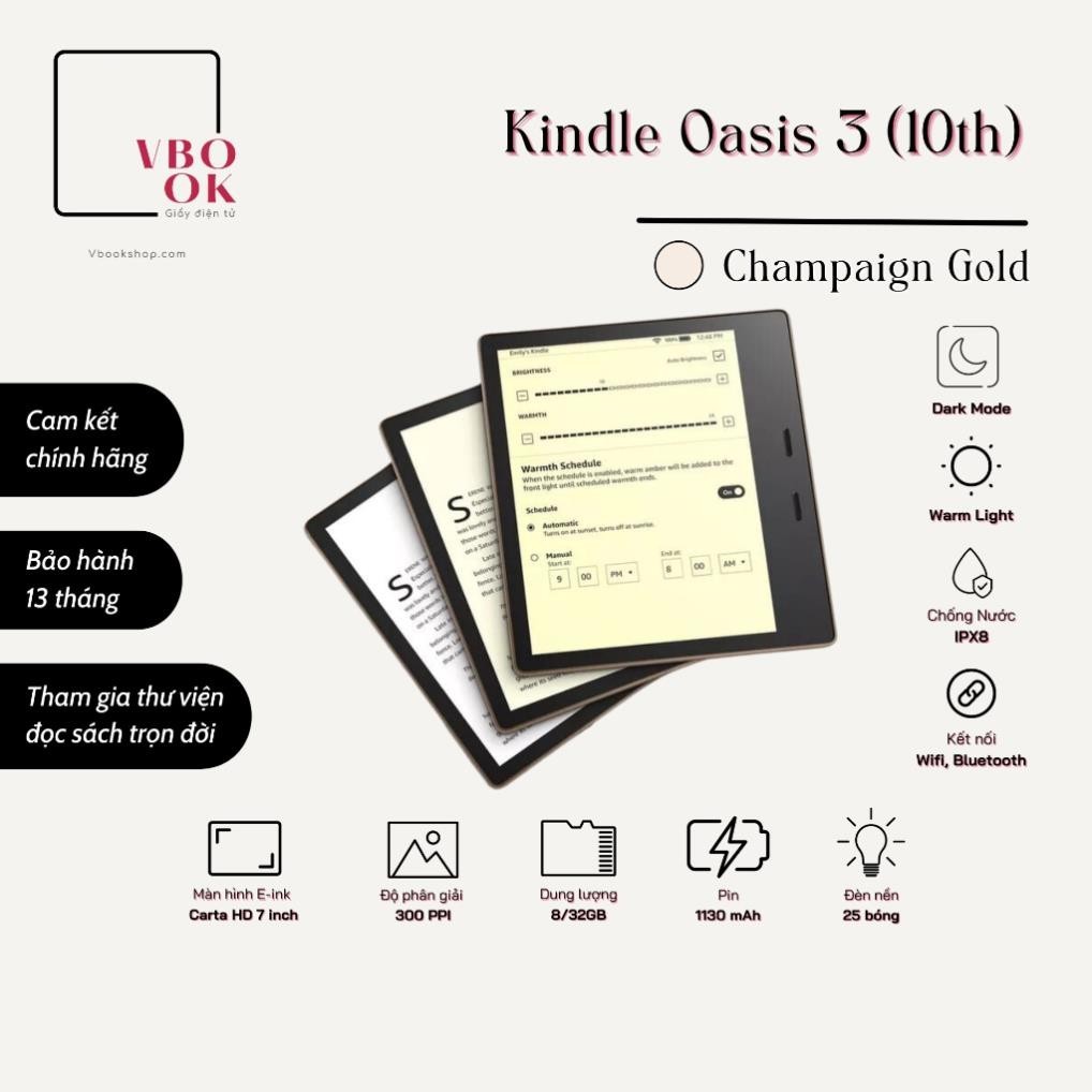 Máy đọc sách Kindle Oasis 3 - 8GB/32GB - Chính hãng Amazon | BigBuy360 - bigbuy360.vn