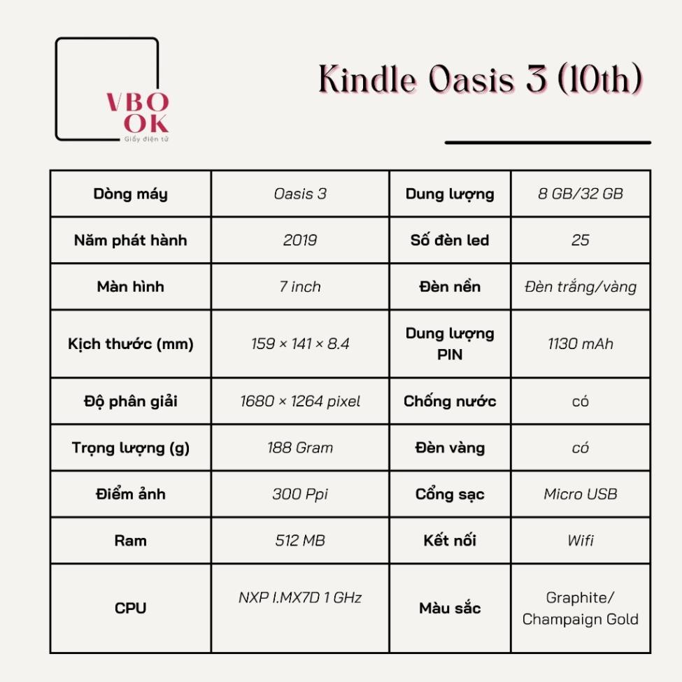 Máy đọc sách Kindle Oasis 3 - 8GB/32GB - Chính hãng Amazon | BigBuy360 - bigbuy360.vn