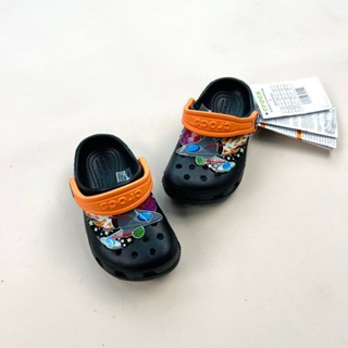  Dép sục trẻ em giày sục cross cho bé trai vũ trụ tên lửa quai cam màu xám tặng kèm 8 JIBBITZ à ơi baby 