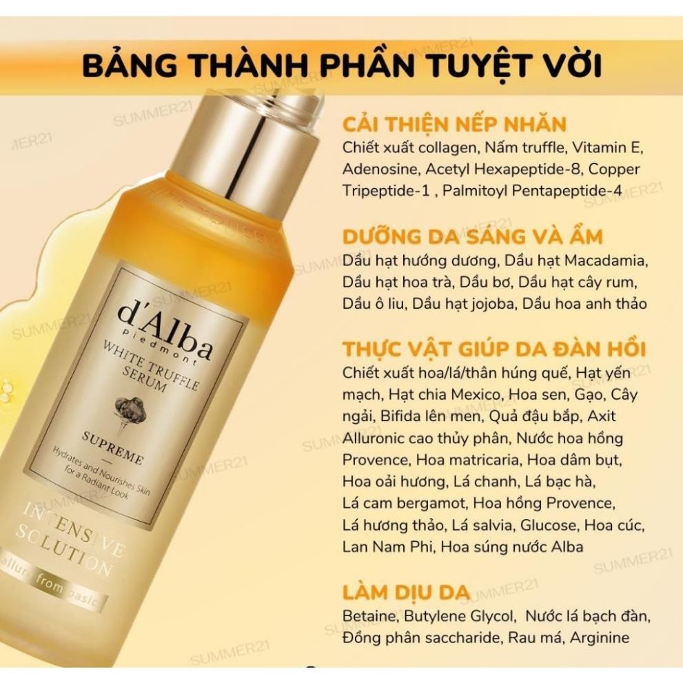 Serum xịt khoáng cấp ẩm, căng bóng D alba White Truffle