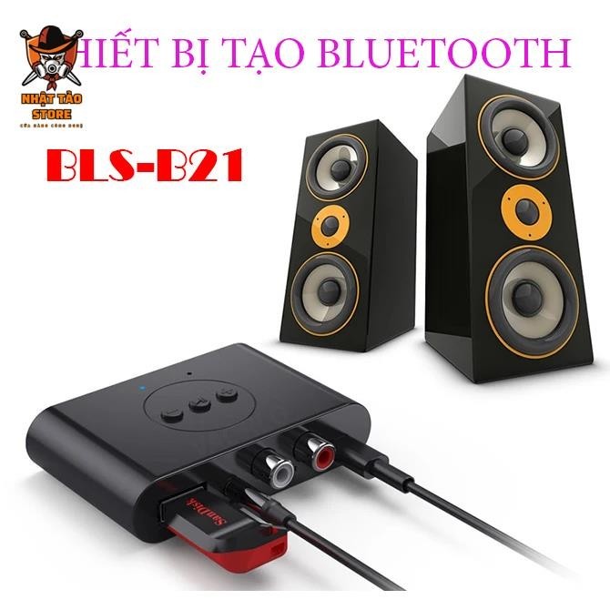 Thiết Bị Thu Bluetooth BLS-B21 Tích Hợp NFC Cho Loa Và Amply Hỗ Trợ Cổng 3.5mm, AV, USB