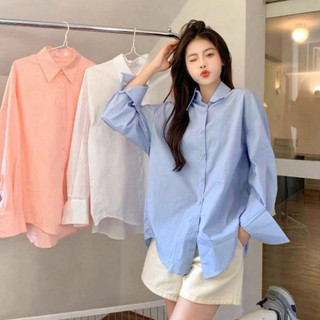 Mẫu mới-Giá hời- Áo sơ mi trơn tay dài, tay ngắn form rộng (Có bigsize)
