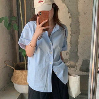 Áo sơ mi tay ngắn phom dài dành cho nữ bigsize (M-2XL)