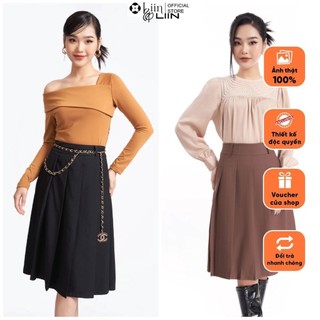 Chân váy xếp ly dài form chuẩn đủ màu, đủ size dễ mix đồ kiểu dáng suông thanh lịch Liin Clothing J4259