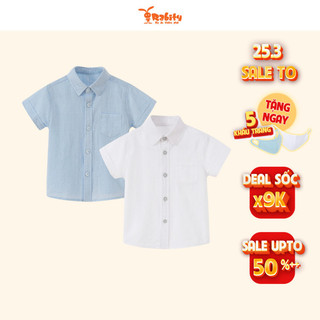 Áo sơ mi ngắn tay bé trai Rabity, áo sơ mi đi học cho bé năng động 902.001