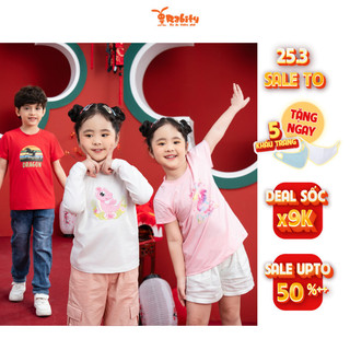Áo thun Con Giáp ngắn tay bé gái và bé trai áo thun tết 2024 cho bé Rabity 93316 - Rồng nhí
