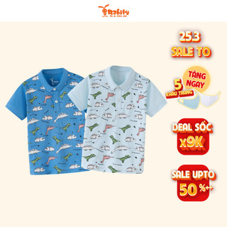 Áo thun cổ bẻ ngắn tay bé trai Rabity áo polo chất cotton co giãn thoải mái cho bé trai 93474