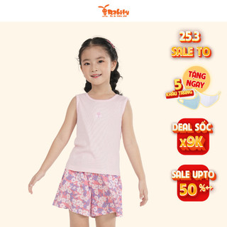 Quần sooc thun bé gái Rabity họa tiết hoa rực rỡ ngày hè kết hợp cạp chun co dãn thoải mái 93264