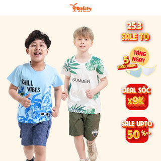 Áo thun ngắn tay bé trai Rabity áo cotton thấm hút mồ hôi áo mùa hè cho bé 93078