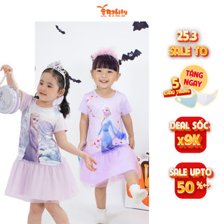 Váy elsa bé gái cao cấp Rabity đầm thun cotton cho bé mặc đi học 5709