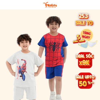 Bộ quần áo siêu nhân nhện bộ thun cotton Spiderman cho trẻ em Rabity 5616