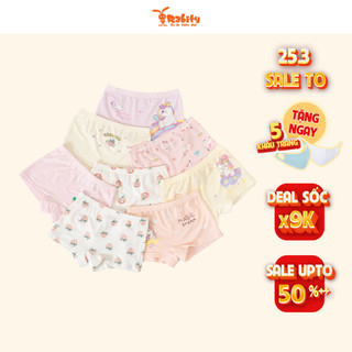 Set 6 quần lót bé gái vải gỗ sồi Rabity 5049.01 combo quần chíp cho bé gái chất liệu modal kháng khuẩn