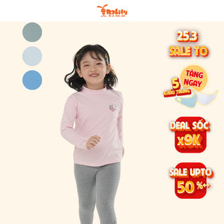 Áo thun bé trai dài tay đi học cotton áo giữ nhiệt áo thun giữ nhiệt cổ 3 phân mỏng nhẹ 92918
