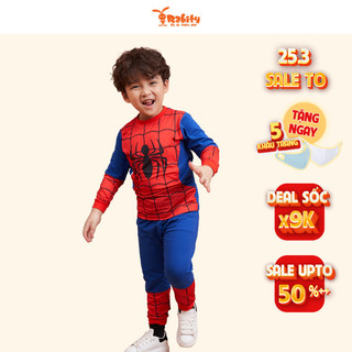 Bộ siêu nhân nhện dài tay bé trai đồ bộ thun dài tay hình người nhện Rabity mặc ở nhà cho bé trai 5776