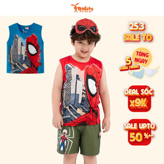Áo ba lỗ bé trai Spiderman Rabity áo siêu nhân vải cotton mềm mại thoáng mát 5678