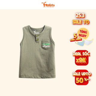 Áo thun bé trai sát nách Rabity họa tiết cá sấu cotton co giãn thoáng mát mặc mùa hè thoải mái cho trẻ em 91002.92229
