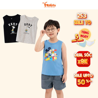 Áo thun bé trai sát nách Rabity cotton in hình mickey áo thun mùa hè cho bé 5349