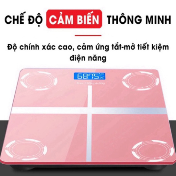 Cân Điện Tử - Cân Sức Khỏe Kính Cường Lực Tải Trọng 180kg Màn Hình Led Độ