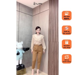 Quần baggy nữ kèm đai cạp khóa trước form công sở sành điệu kiểu dáng thanh lịch Liin Clothing QD3717