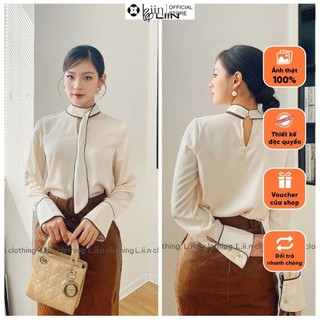 Áo sơ mi lụa kèm khăn Liin Clothing A2626