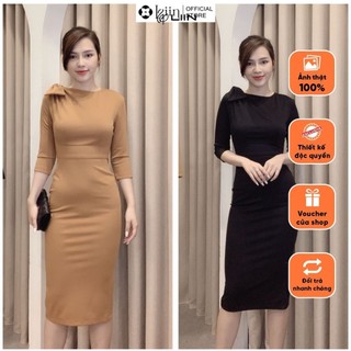 Đầm Thun Nhún ôm body sang trọng thanh lịch Liin Clothing D6455