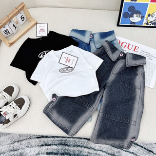 Set bộ quần jean xuông, áo phông thun coton phong thái hiphop cho 10-30kg no1oder_0243_3TB21492910 💖CK1💖