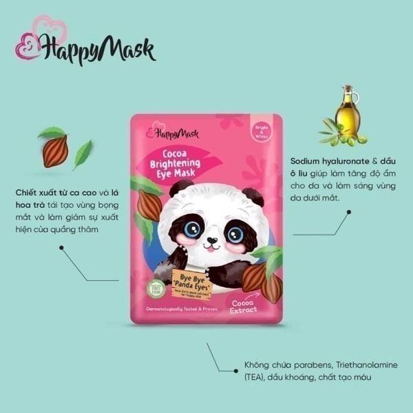 Mặt Nạ Mắt Cacao Dưỡng Sáng Da Happy Mask Cocoa Brightening Eye Mask 6ml