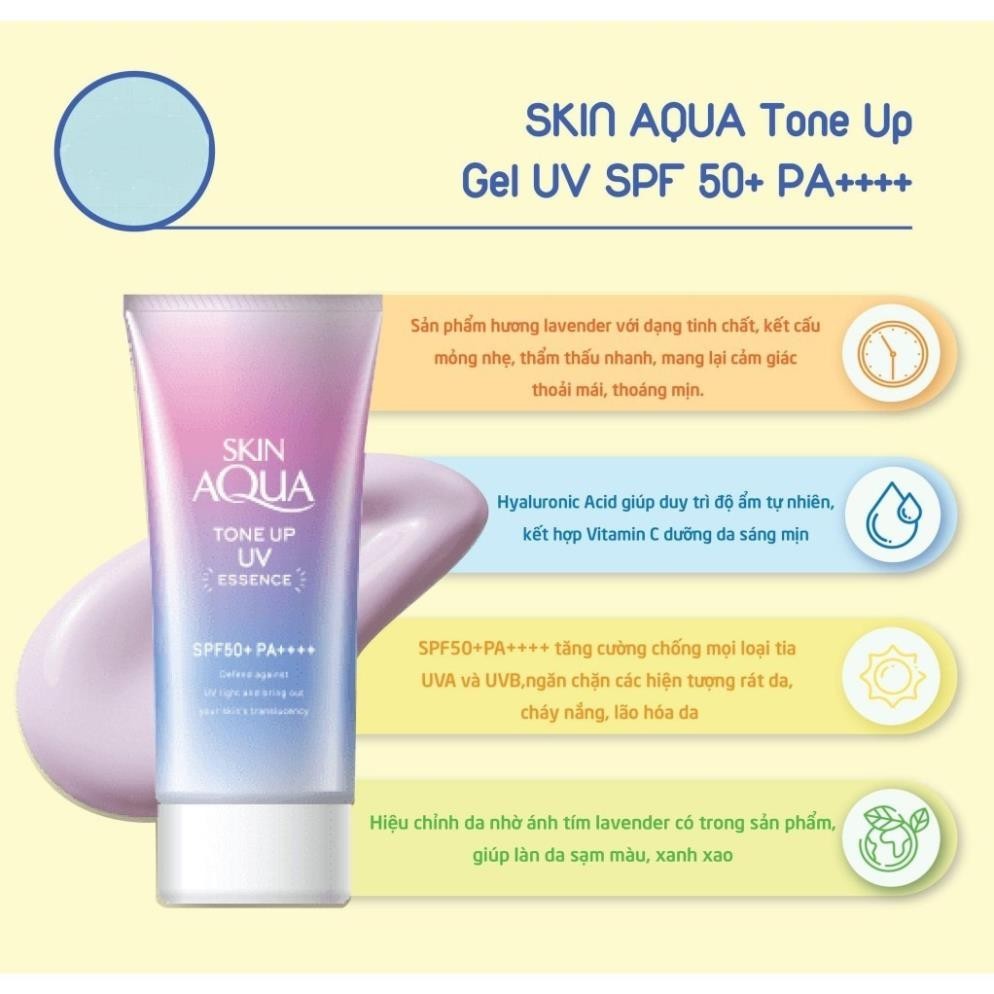 Kem Chống Nắng Skin Aqua-Tone Up UV Essence Lavender SPF50+ PA++++ Chống