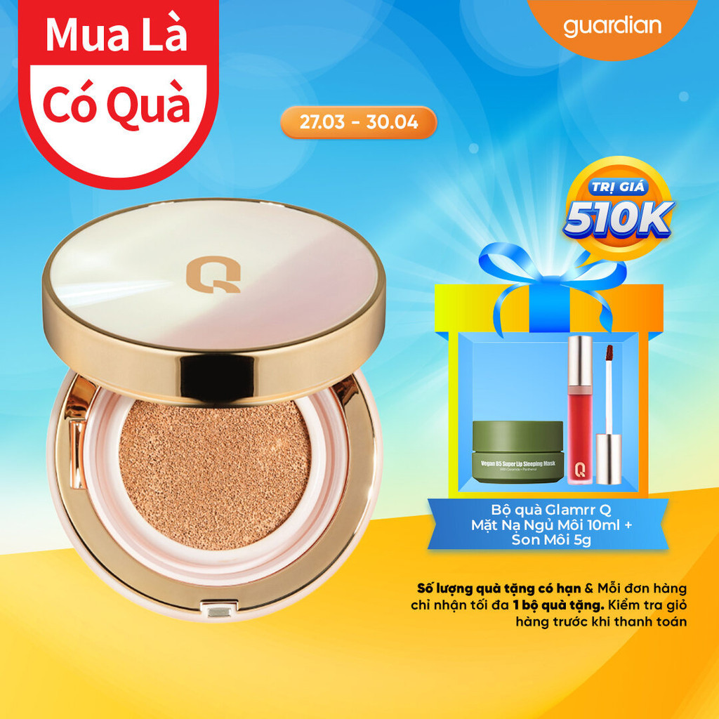 Phấn Nước Trang Điểm Glamrr Q Long Wear Dd Cushion #02 Natural Beige 15G