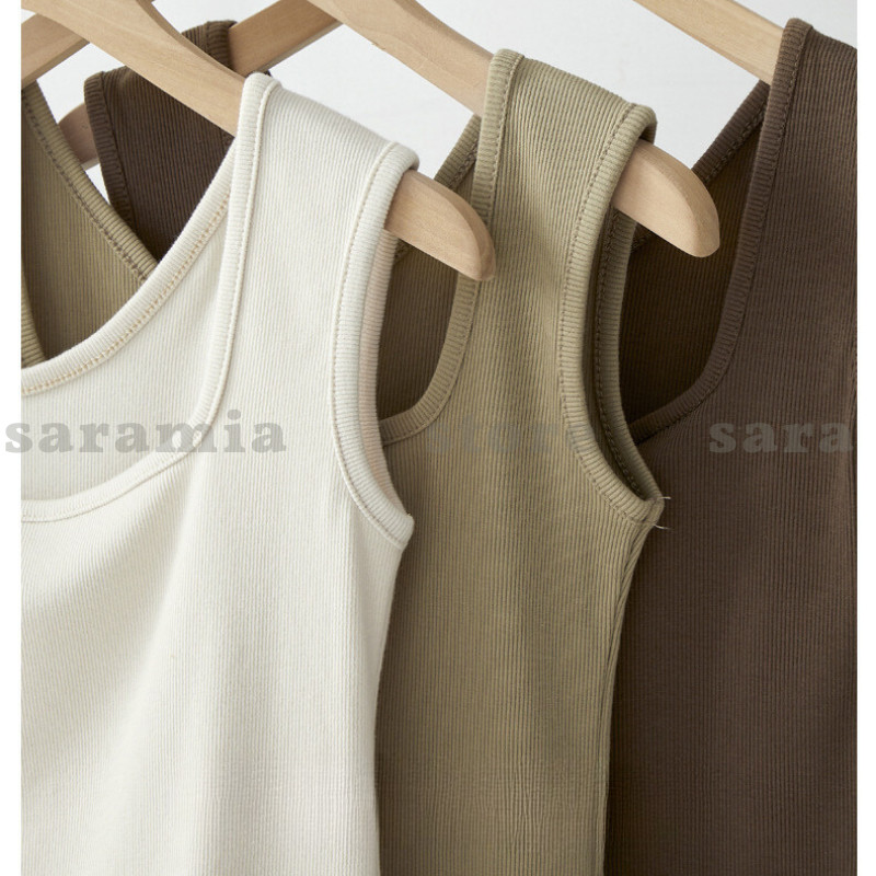 [DEAL HỜI] Áo ba lỗ SARAMIA áo nữ cổ vuông sát nách màu trắng đen thoáng mát tôn dáng co giãn thoải mái Q9 | BigBuy360 - bigbuy360.vn