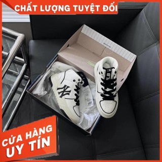 Giày Thể Thao MLB Chunky Liner High New York Yankees White Black, MLB Chunky Liner La Cao cổ hot full box bill