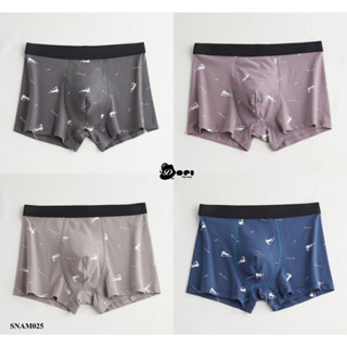 Quần lót nam boxer SNAM025 sịp đùi nam cao cấp hoạ tiết độc đáo [Hộp 4 quần]