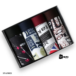 Quần lót nam boxer SNAM021-36 sịp đùi nam cao cấp hoạ tiết độc đáo [Hộp 4 quần]