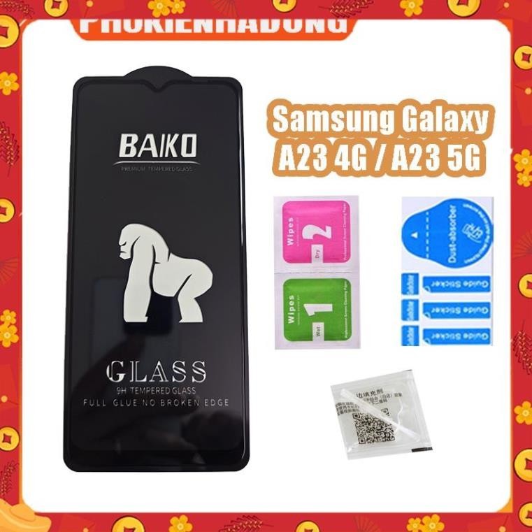 Cường lực 9H full màn hình Baiko Samsung A23 4G, 5G