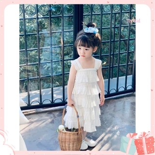 Váy trắng cho bé gái chất ren bèo 5 lớp tỉ mỉ style kiểu Hàn quốc cho các nàng công chúa đi chơi bao xinh yêu cho bé