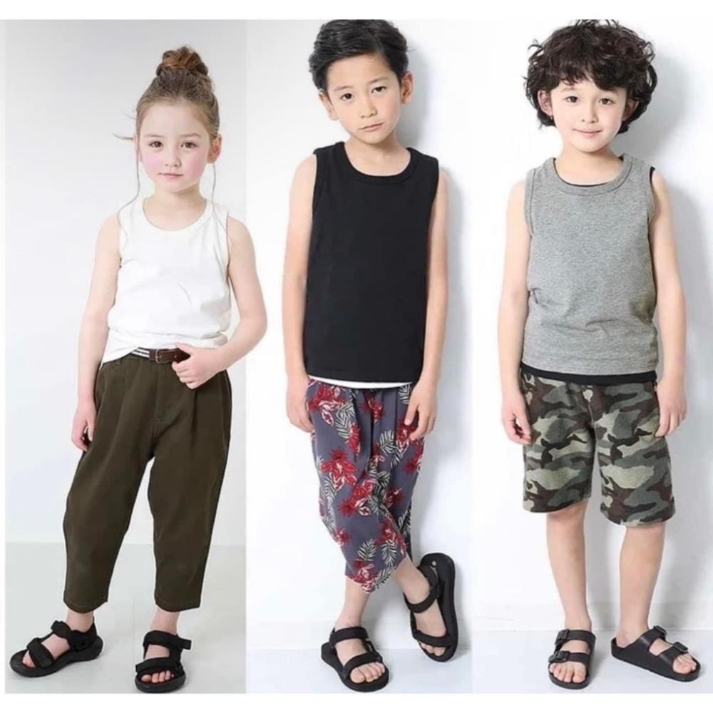 Áo ba lỗ trơn chất cotton mềm màu basic cho bé trai- áo xuất dư xịn, mềm mịn, siêu mát