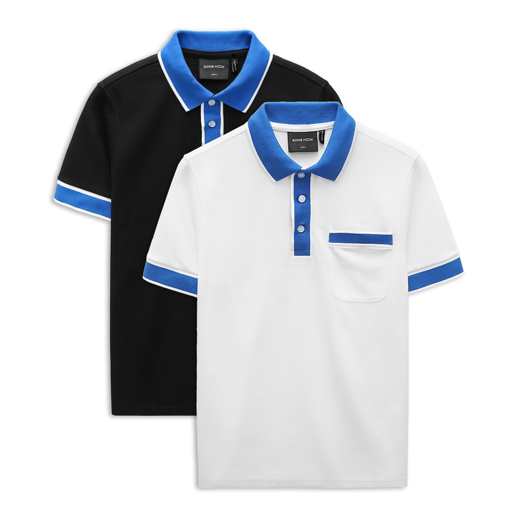 Áo Polo Nam Blue Impress Placket, Chất Vải Cá Xấu TC 2 Chiều Thoải Mái, PL0042, SOMEHOW