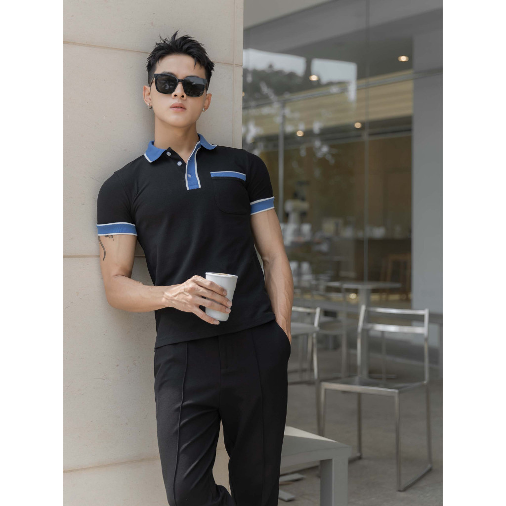 Áo Polo Nam Blue Impress Placket, Chất Vải Cá Xấu TC 2 Chiều Thoải Mái, PL0042, SOMEHOW
