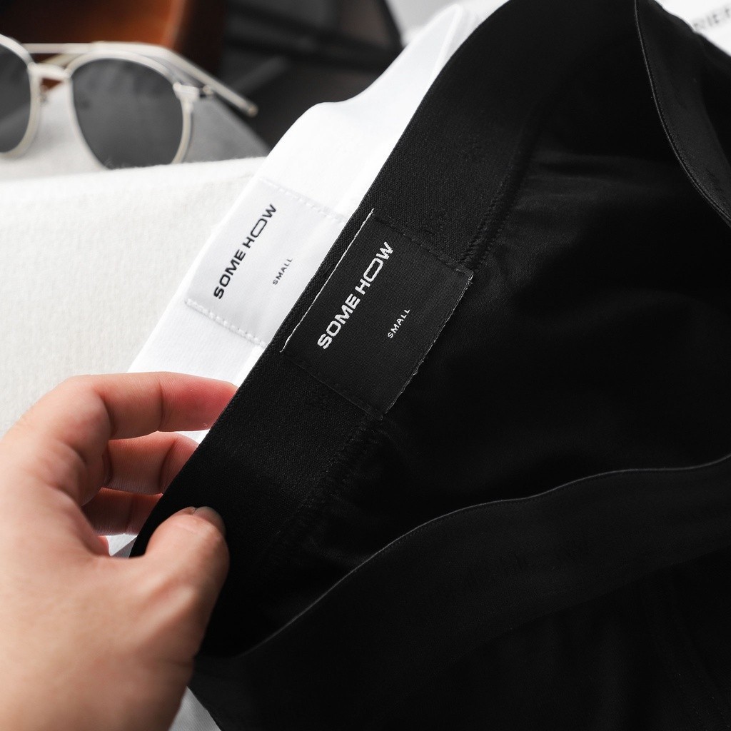 Boxer Nam Intaglio Black White, Chất Vải Cotton 4 Chiều Thoải Mái, BX0001, SOMEHOW