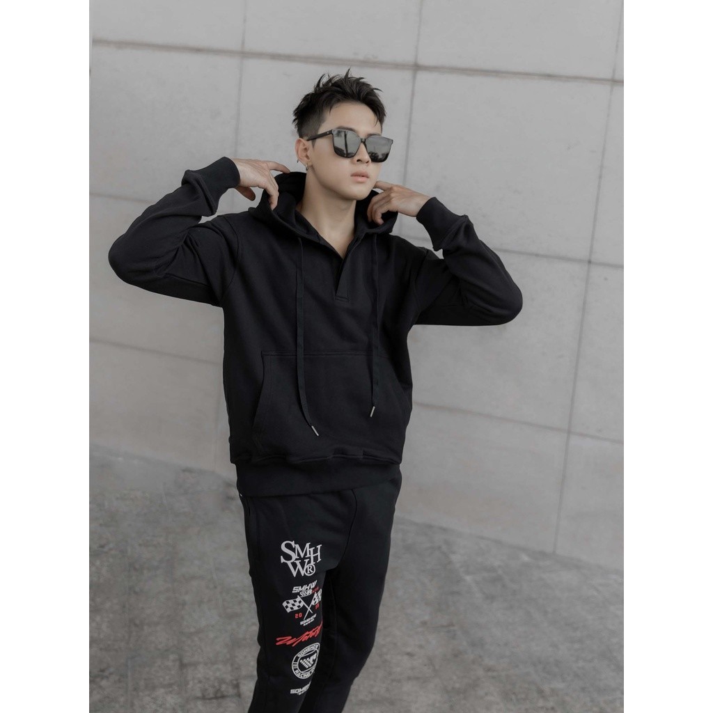 Jogger Nam Racing Stickers Black, Chất Vải Nỉ Thoải Mái, JG0002, SOMEHOW