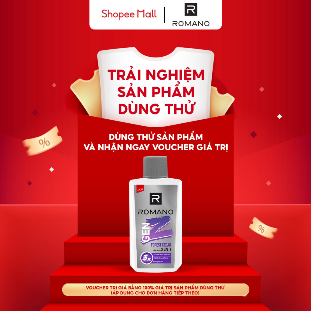[GIFT] Tắm gội/Sữa tắm ROMANO 60g (mùi ngẫu nhiên)
