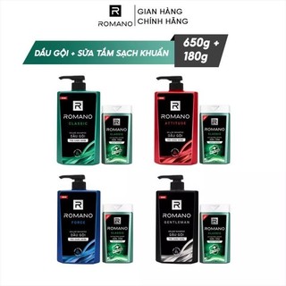 [GIFT] Dầu gội hương nước hoa Romano 650g + Sữa tắm sạch khuẩn Romano 150g
