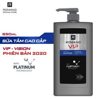 Combo Trọn Bộ Romano Vip Vision 2020: Dầu gội 650g + Sữa tắm 650g + Xịt khử mùi 150ml + Lăn 50ml + Nước hoa bỏ túi 18ml
